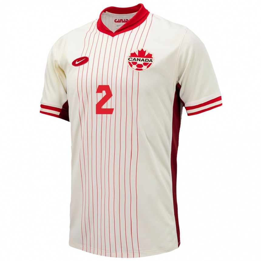 Men Football Canada Theo Rigopoulos #2 White Away Jersey 24-26 T-Shirt Nz