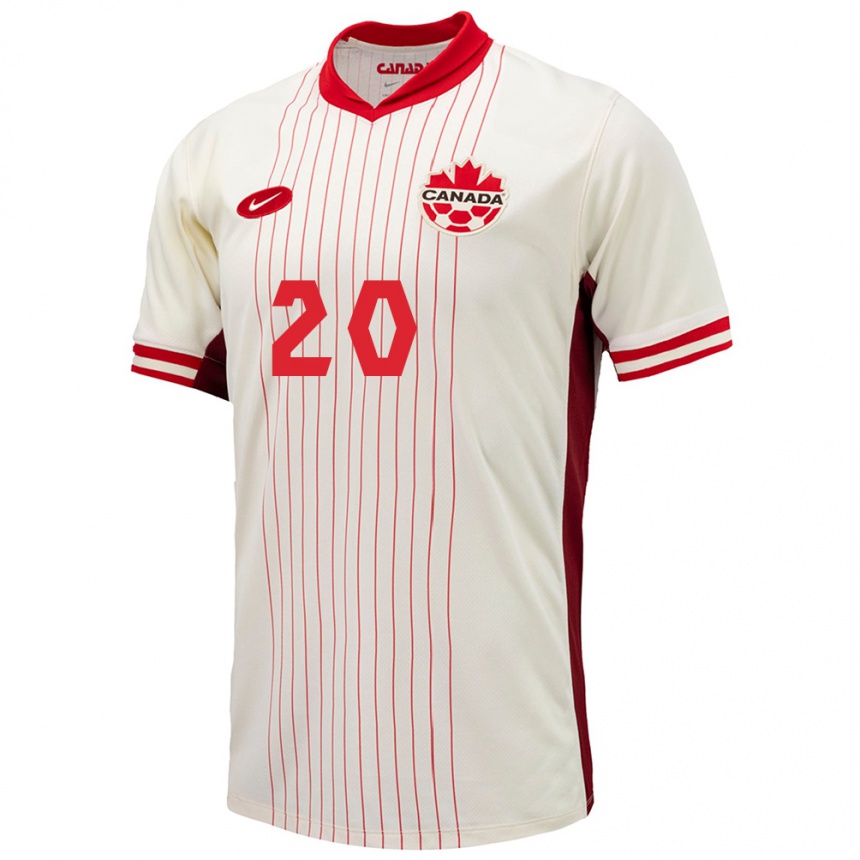 Men Football Canada Ali Ahmed #20 White Away Jersey 24-26 T-Shirt Nz