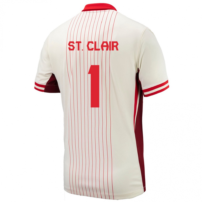 Men Football Canada Dayne St Clair #1 White Away Jersey 24-26 T-Shirt Nz