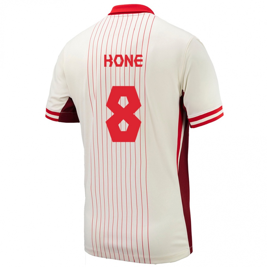 Men Football Canada Ismael Kone #8 White Away Jersey 24-26 T-Shirt Nz