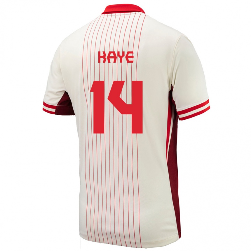 Men Football Canada Mark Anthony Kaye #14 White Away Jersey 24-26 T-Shirt Nz