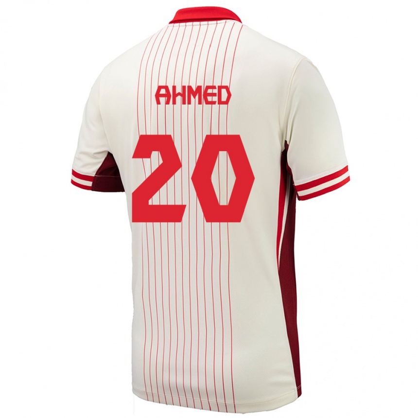 Men Football Canada Ali Ahmed #20 White Away Jersey 24-26 T-Shirt Nz