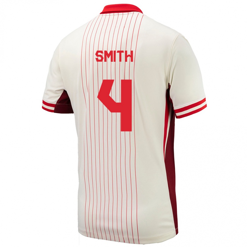 Men Football Canada Justin Smith #4 White Away Jersey 24-26 T-Shirt Nz