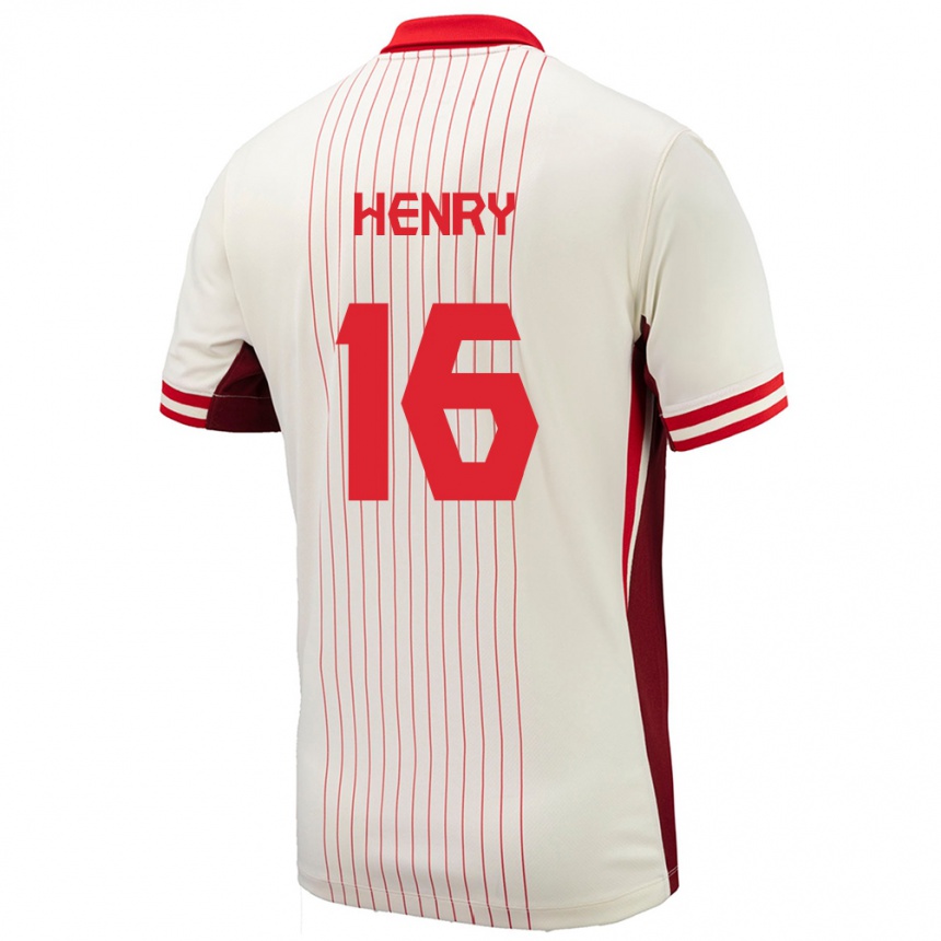 Men Football Canada Mael Henry #16 White Away Jersey 24-26 T-Shirt Nz