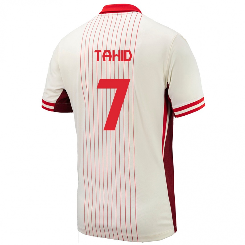 Men Football Canada Taryck Tahid #7 White Away Jersey 24-26 T-Shirt Nz