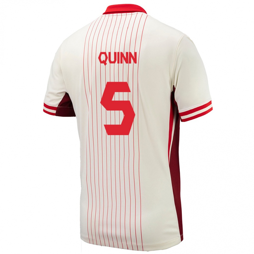 Men Football Canada Quinn #5 White Away Jersey 24-26 T-Shirt Nz