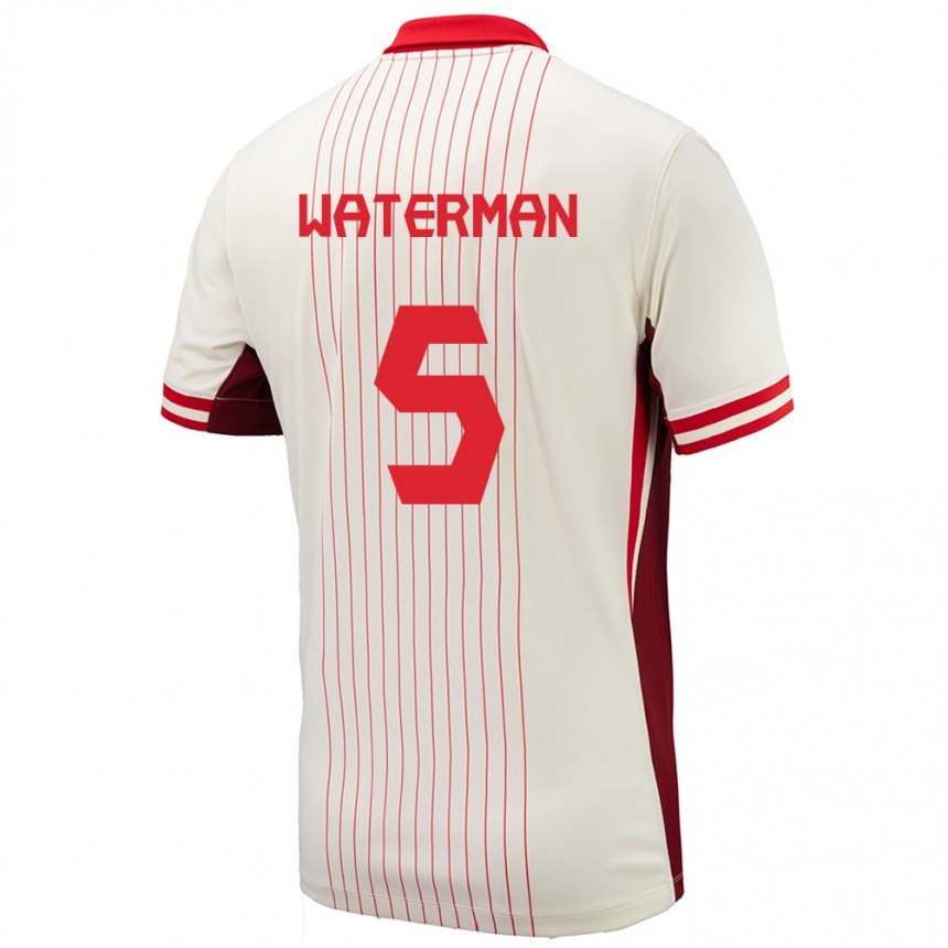 Men Football Canada Joel Waterman #5 White Away Jersey 24-26 T-Shirt Nz