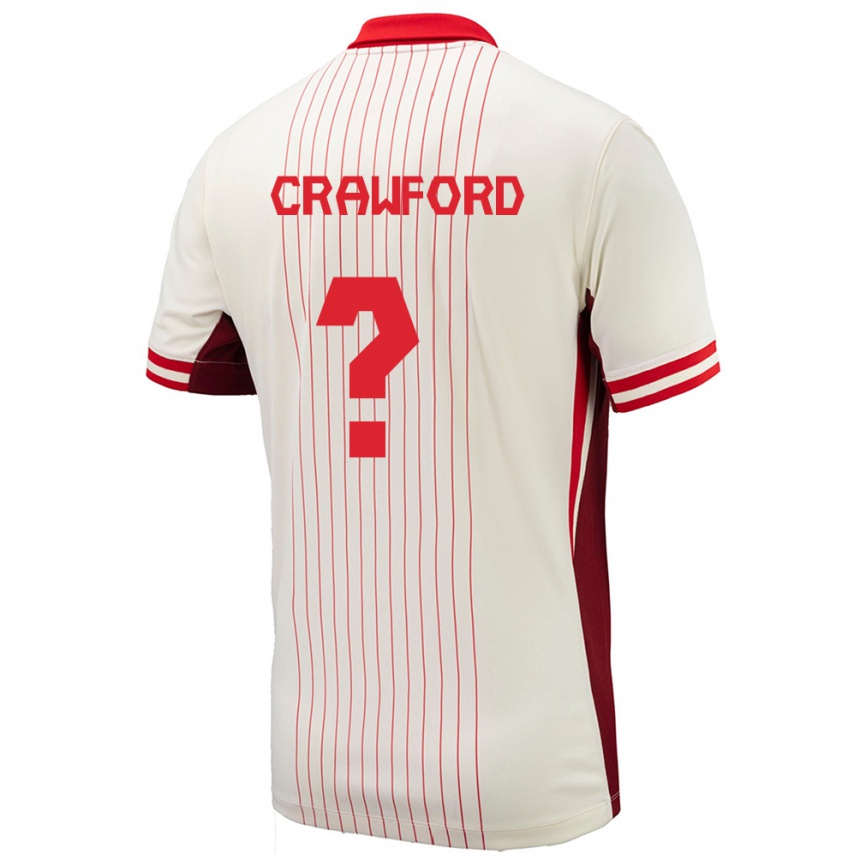 Men Football Canada Tyler Crawford #0 White Away Jersey 24-26 T-Shirt Nz