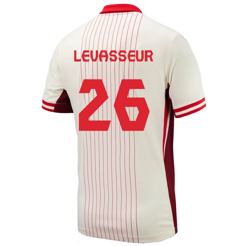 Men Football Canada Marie Levasseur #26 White Away Jersey 24-26 T-Shirt Nz