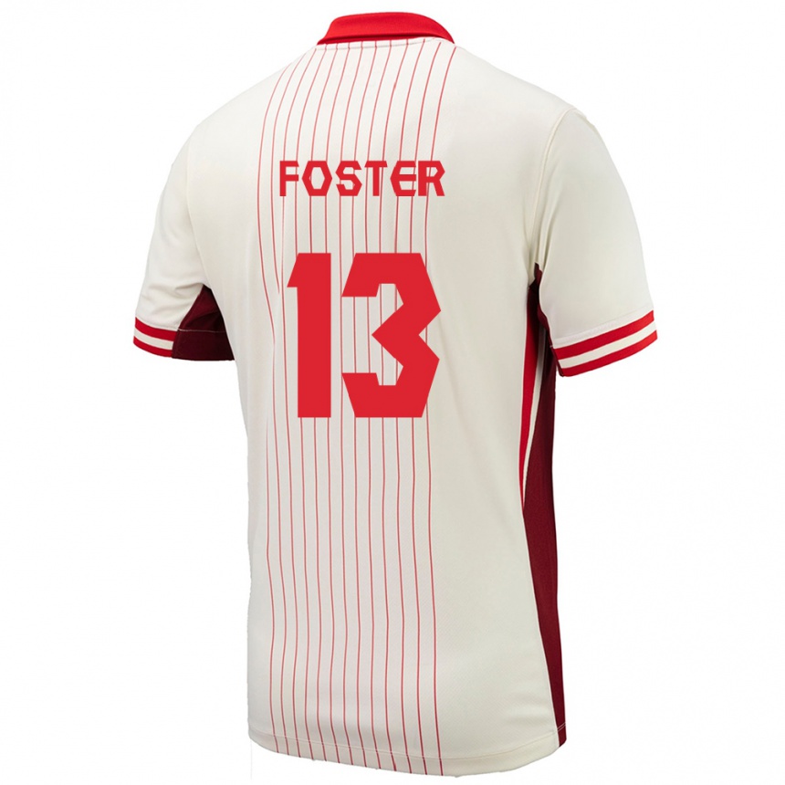 Men Football Canada Rylee Foster #13 White Away Jersey 24-26 T-Shirt Nz