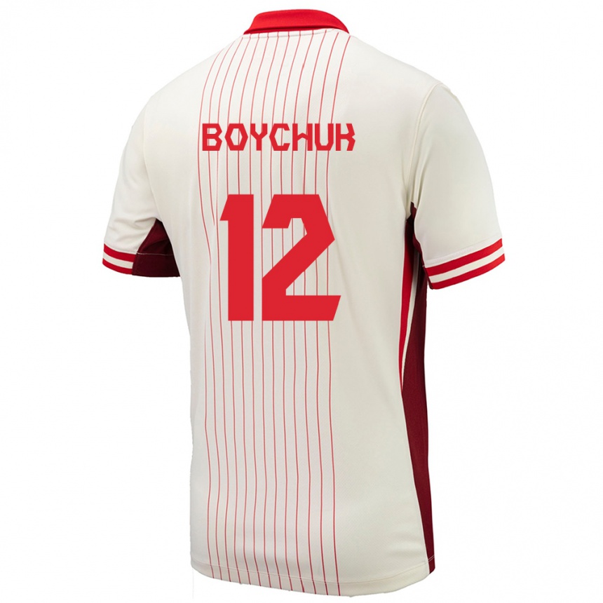 Men Football Canada Tanya Boychuk #12 White Away Jersey 24-26 T-Shirt Nz