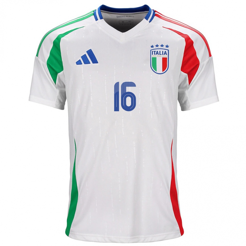 Men Football Italy Giulia Dragoni #16 White Away Jersey 24-26 T-Shirt Nz