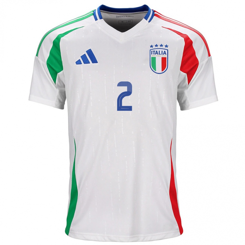 Men Football Italy Emma Severini #2 White Away Jersey 24-26 T-Shirt Nz