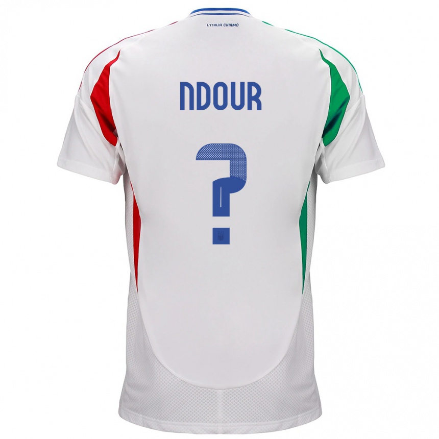 Men Football Italy Cher Ndour #0 White Away Jersey 24-26 T-Shirt Nz