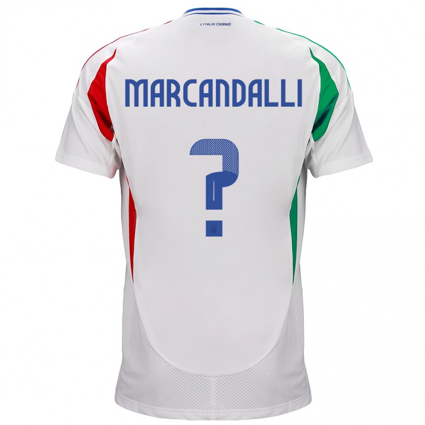 Men Football Italy Alessandro Marcandalli #0 White Away Jersey 24-26 T-Shirt Nz