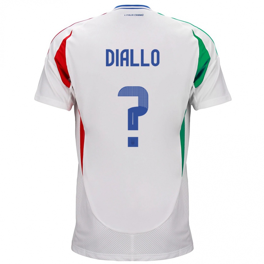 Men Football Italy Djibril Diallo #0 White Away Jersey 24-26 T-Shirt Nz