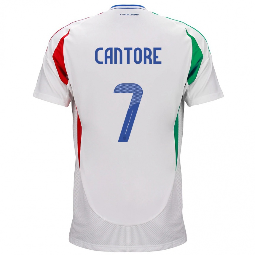 Men Football Italy Sofia Cantore #7 White Away Jersey 24-26 T-Shirt Nz