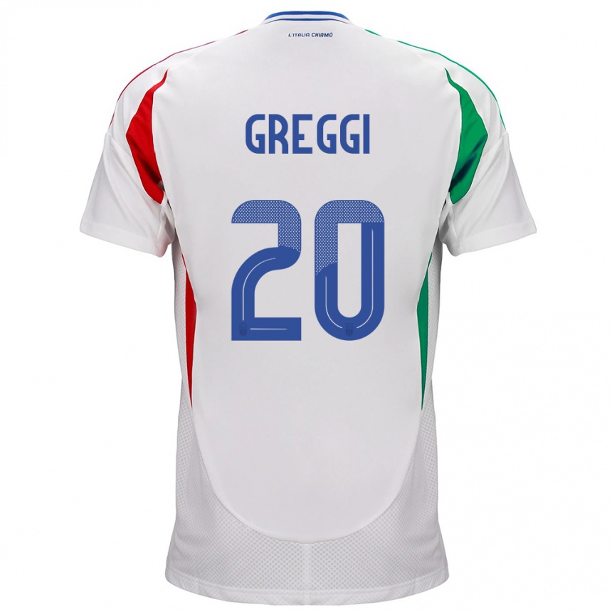 Men Football Italy Giada Greggi #20 White Away Jersey 24-26 T-Shirt Nz