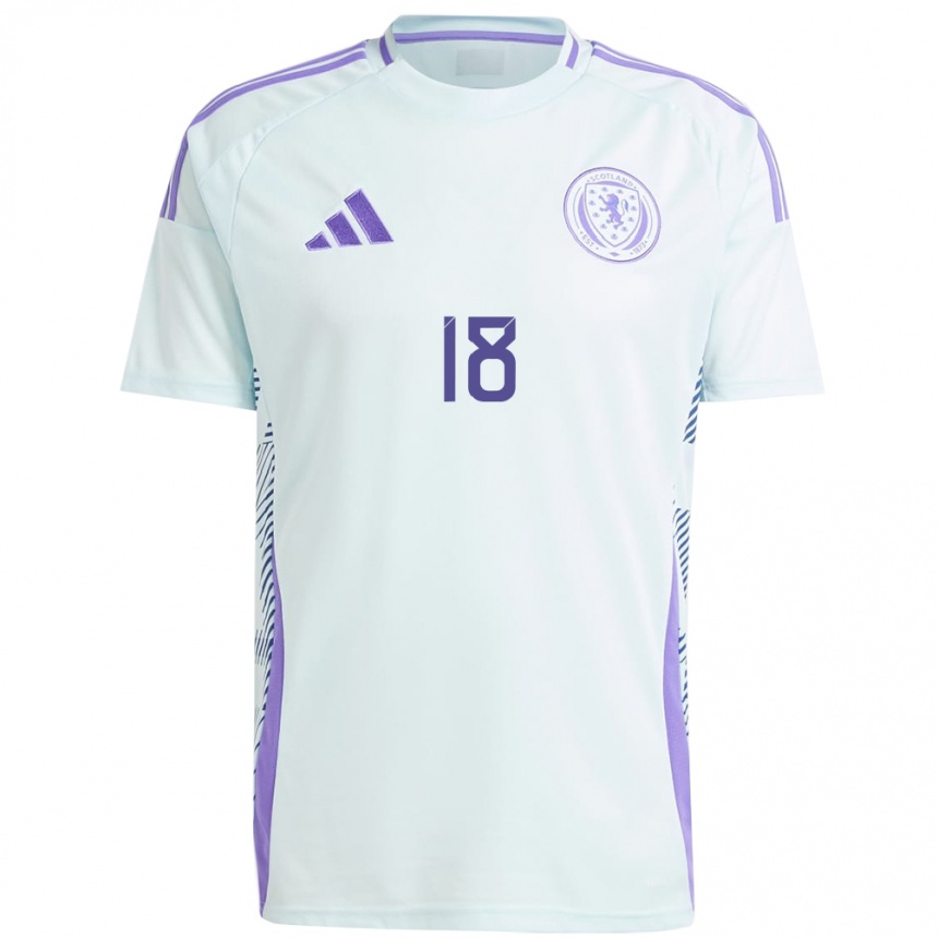 Men Football Scotland Rudi Molotnikov #18 Light Mint Blue Away Jersey 24-26 T-Shirt Nz