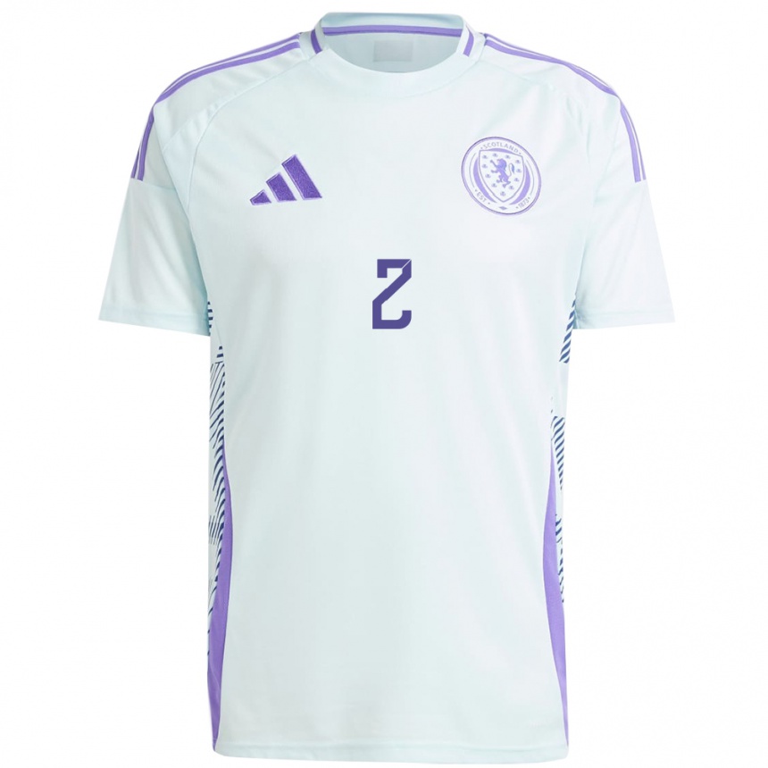 Men Football Scotland Nicola Docherty #2 Light Mint Blue Away Jersey 24-26 T-Shirt Nz