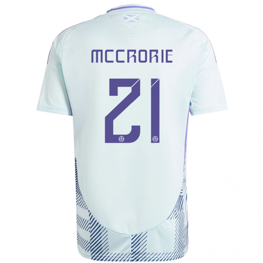 Men Football Scotland Robby Mccrorie #21 Light Mint Blue Away Jersey 24-26 T-Shirt Nz