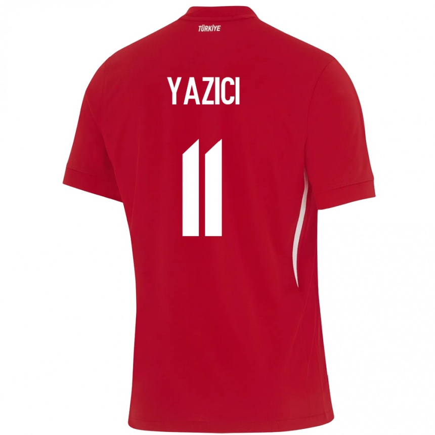 Men Football Turkey Yusuf Yazıcı #11 Red Away Jersey 24-26 T-Shirt Nz