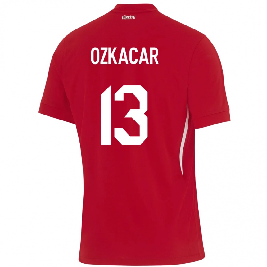 Men Football Turkey Cenk Özkacar #13 Red Away Jersey 24-26 T-Shirt Nz