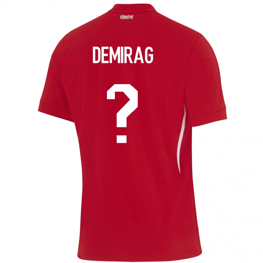 Men Football Turkey Bilal Demirağ #0 Red Away Jersey 24-26 T-Shirt Nz