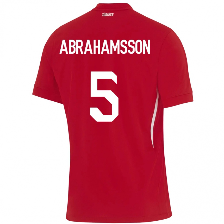 Men Football Turkey Sejde Aylin Abrahamsson #5 Red Away Jersey 24-26 T-Shirt Nz