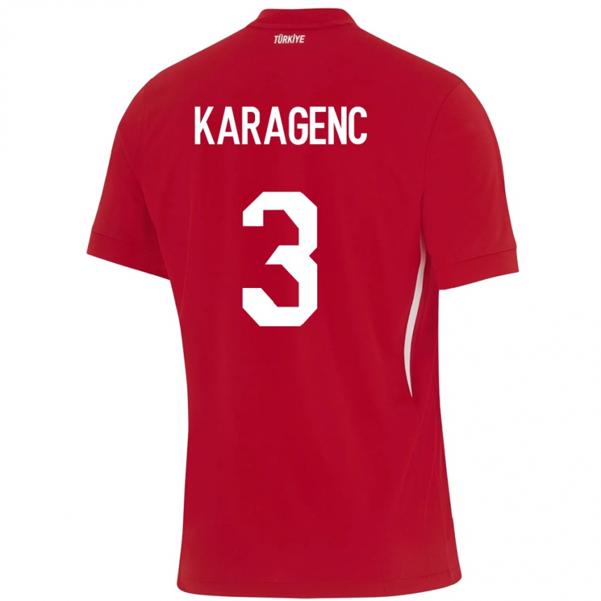 Men Football Turkey Didem Karagenç #3 Red Away Jersey 24-26 T-Shirt Nz