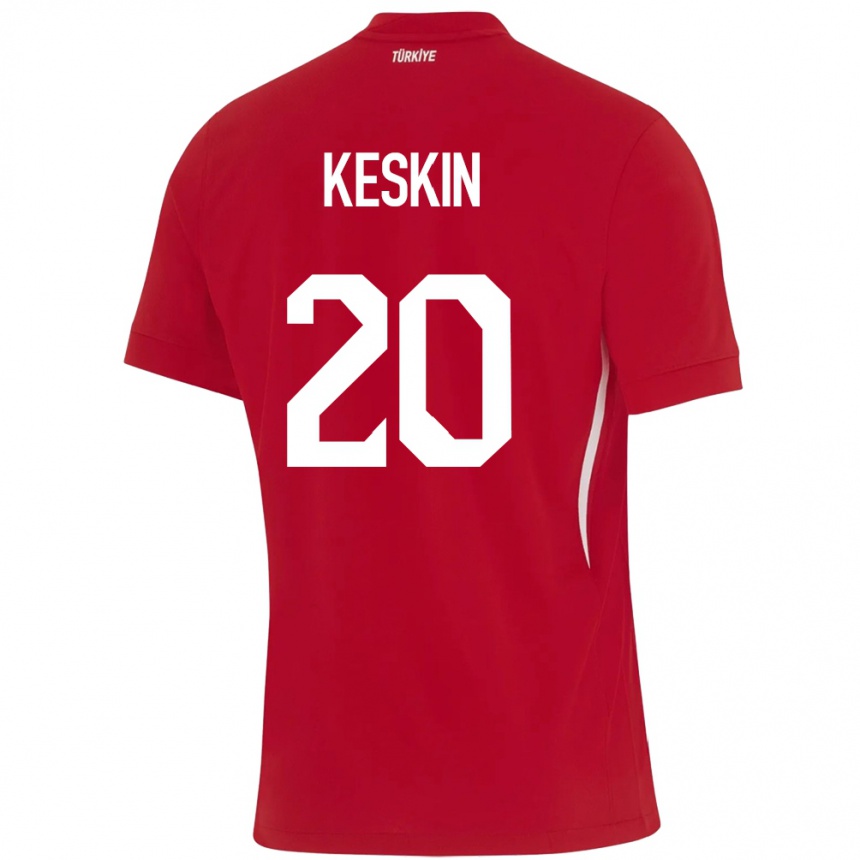 Men Football Turkey Elif Keskin #20 Red Away Jersey 24-26 T-Shirt Nz