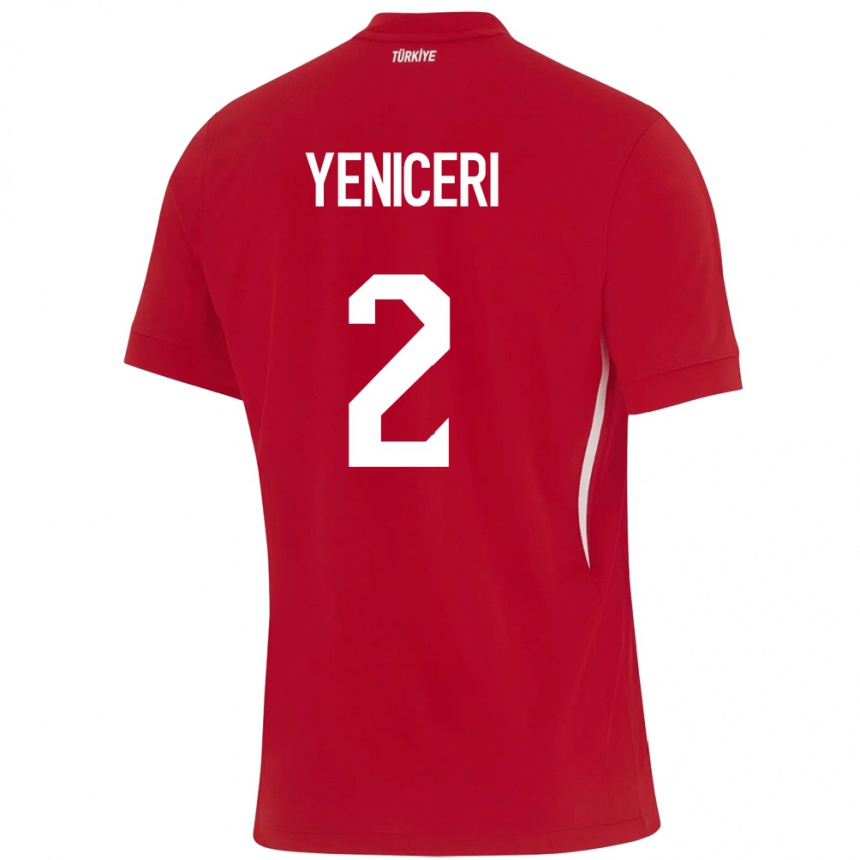 Men Football Turkey Berna Yeniçeri #2 Red Away Jersey 24-26 T-Shirt Nz