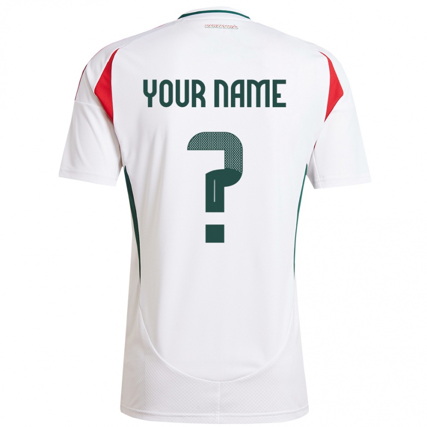 Men Football Hungary Your Name #0 White Away Jersey 24-26 T-Shirt Nz