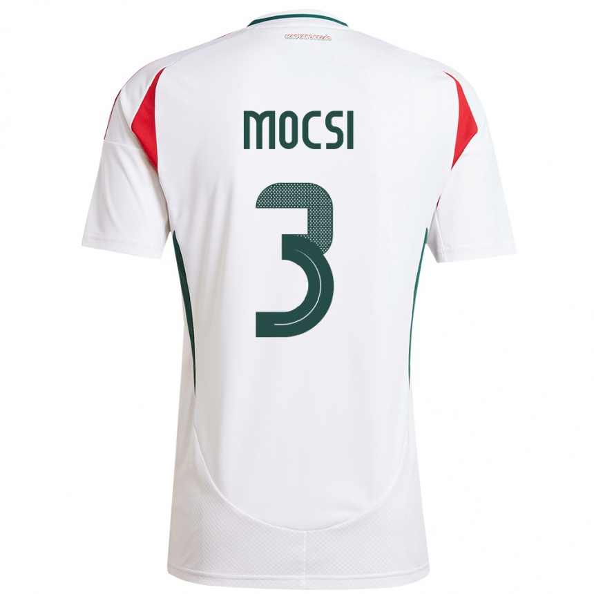 Men Football Hungary Attila Mocsi #3 White Away Jersey 24-26 T-Shirt Nz