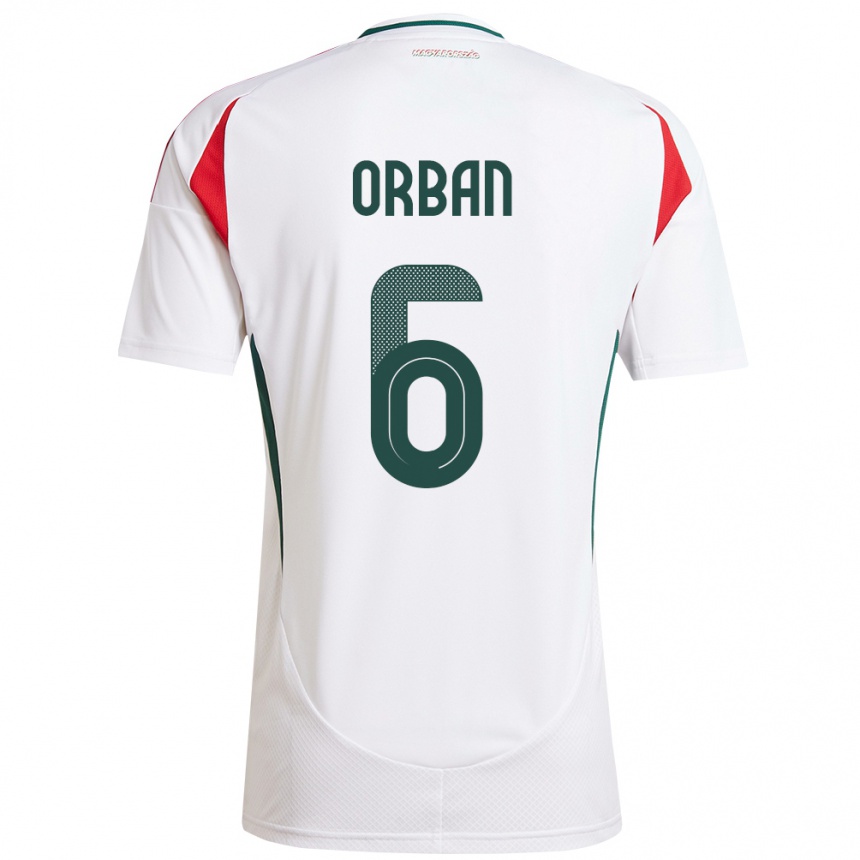 Men Football Hungary Willi Orbán #6 White Away Jersey 24-26 T-Shirt Nz