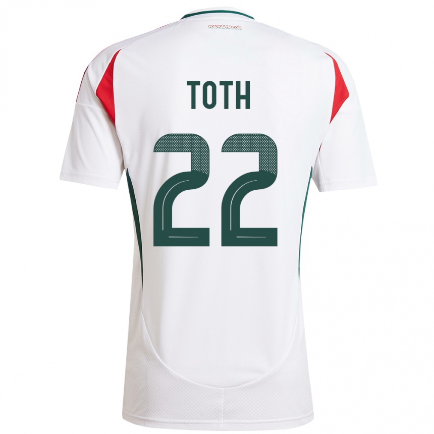 Men Football Hungary Balázs Tóth #22 White Away Jersey 24-26 T-Shirt Nz