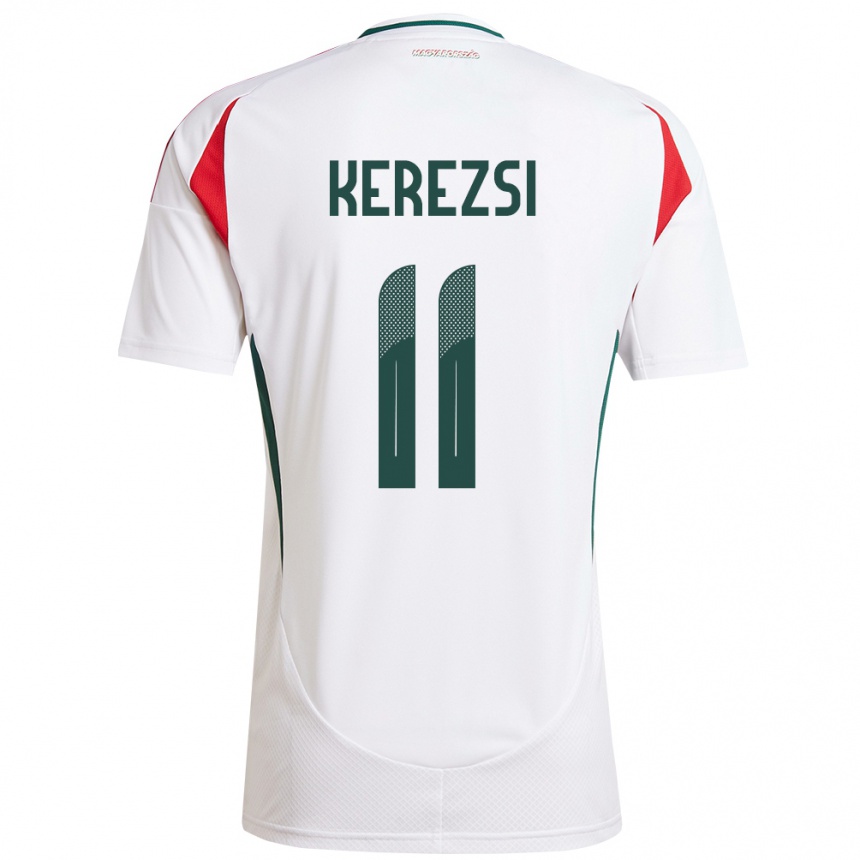 Men Football Hungary Zalán Kerezsi #11 White Away Jersey 24-26 T-Shirt Nz