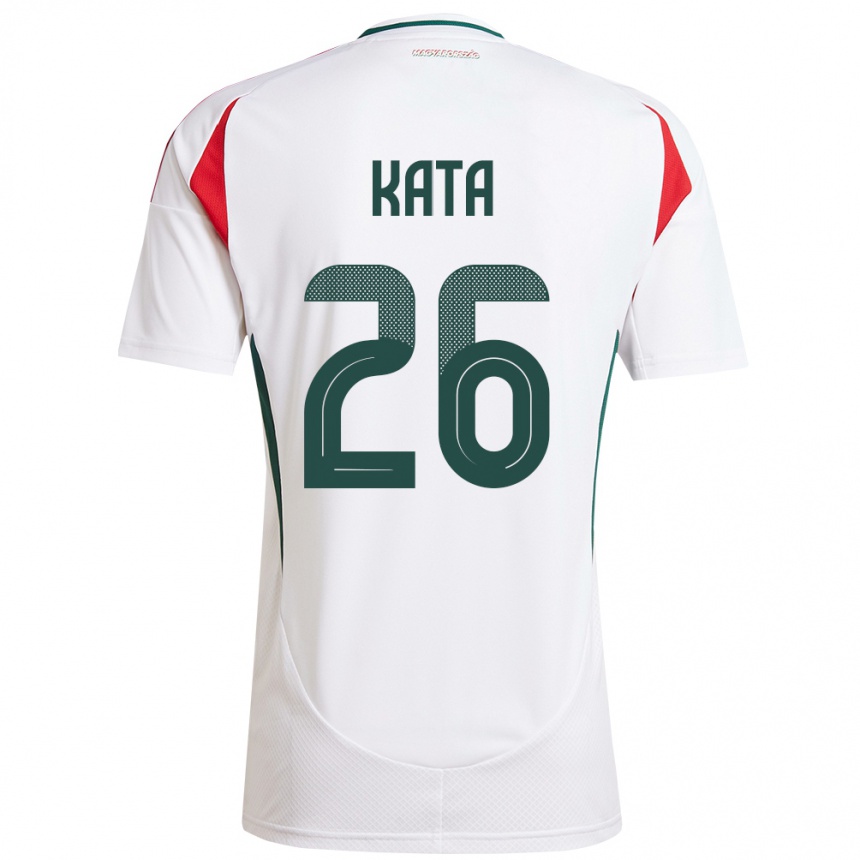 Men Football Hungary Mihály Kata #26 White Away Jersey 24-26 T-Shirt Nz