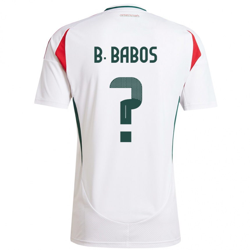 Men Football Hungary Bence Babos #0 White Away Jersey 24-26 T-Shirt Nz