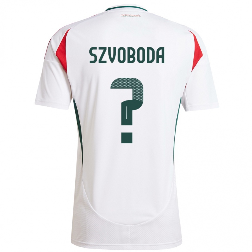 Men Football Hungary Dániel Szvoboda #0 White Away Jersey 24-26 T-Shirt Nz