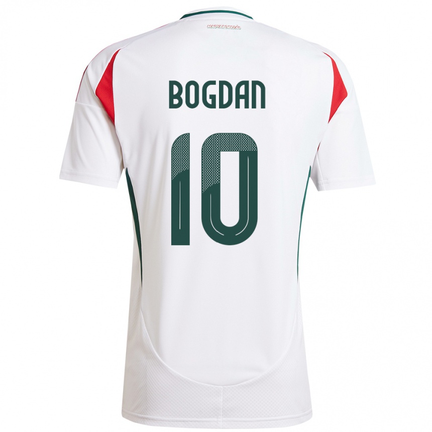 Men Football Hungary Hunor Bogdán #10 White Away Jersey 24-26 T-Shirt Nz