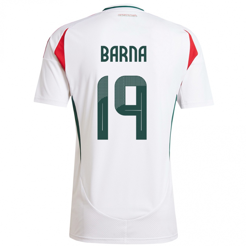 Men Football Hungary Daniel Barna #19 White Away Jersey 24-26 T-Shirt Nz