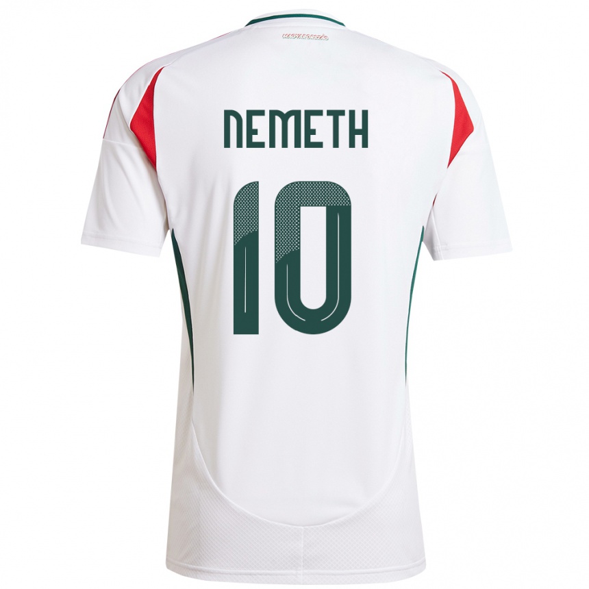 Men Football Hungary Hunor Németh #10 White Away Jersey 24-26 T-Shirt Nz