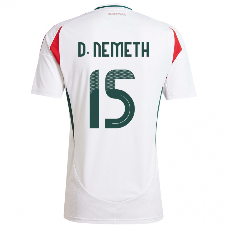 Men Football Hungary Diana Németh #15 White Away Jersey 24-26 T-Shirt Nz