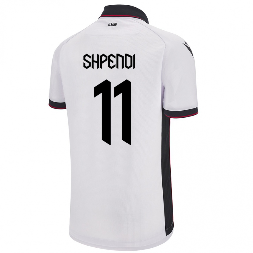 Men Football Albania Stiven Shpendi #11 White Away Jersey 24-26 T-Shirt Nz