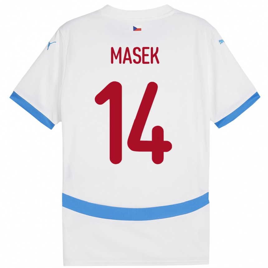 Men Football Czech Republic Lukas Masek #14 White Away Jersey 24-26 T-Shirt Nz