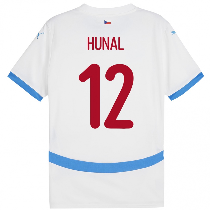 Men Football Czech Republic Eric Hunal #12 White Away Jersey 24-26 T-Shirt Nz