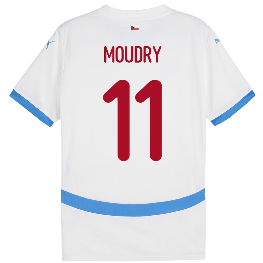 Men Football Czech Republic Lukas Moudry #11 White Away Jersey 24-26 T-Shirt Nz