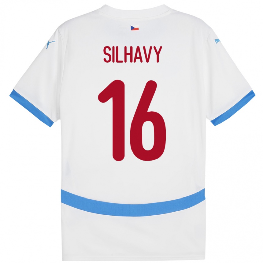 Men Football Czech Republic Matyas Silhavy #16 White Away Jersey 24-26 T-Shirt Nz