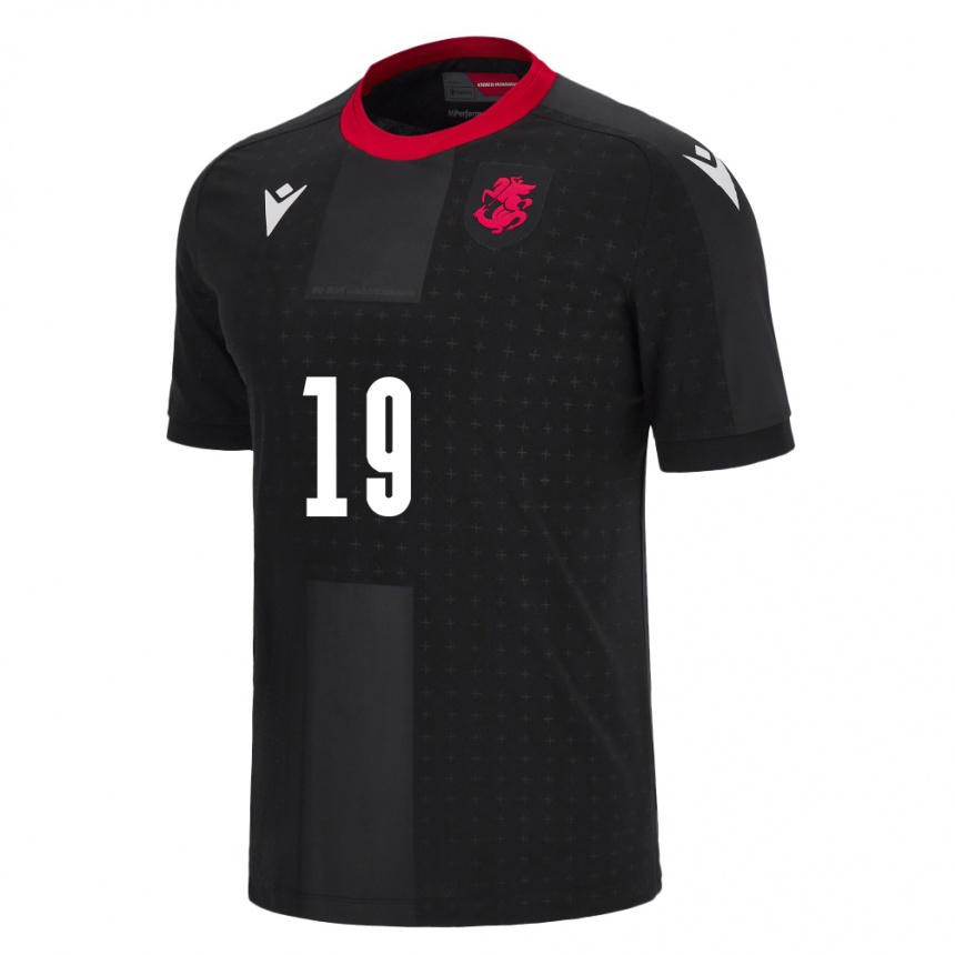 Men Football Georgia Levan Shengelia #19 Black Away Jersey 24-26 T-Shirt Nz